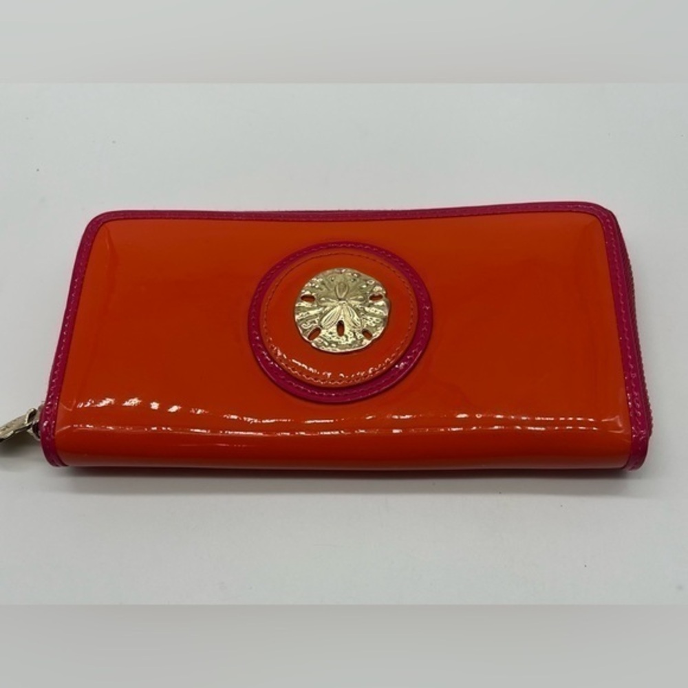 Cute orange with pink accents shiny wallet
